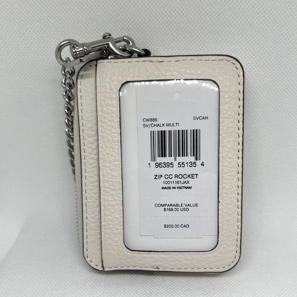 New Coach Cosmic Zip Card Case With Rocket Print CW889 - Picture 2 of 2